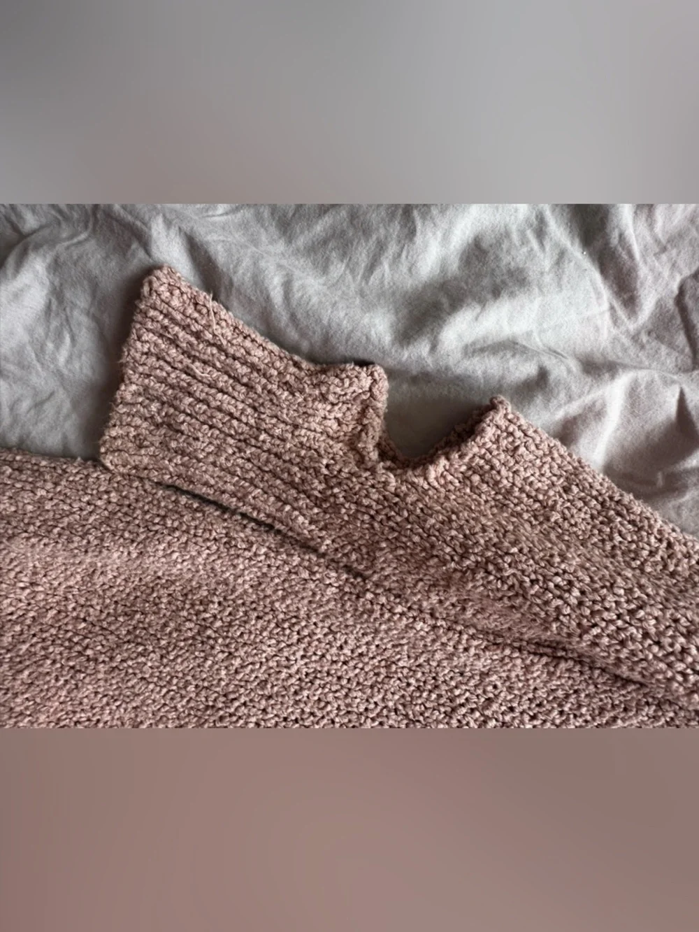Zara Distressed Knit Sweater Pink Oversized V Neck Size S - Picture 3 of 12
